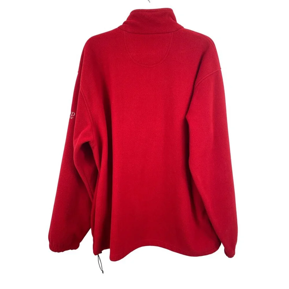 IZOD Red 1/4 Zip Fleece Pullover Sweatshirt Men Size XL - Picture 2 of 8